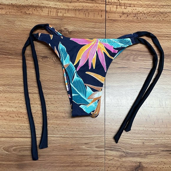 Floral Print Brazilian Bikini Bottom - Picture 1 of 4